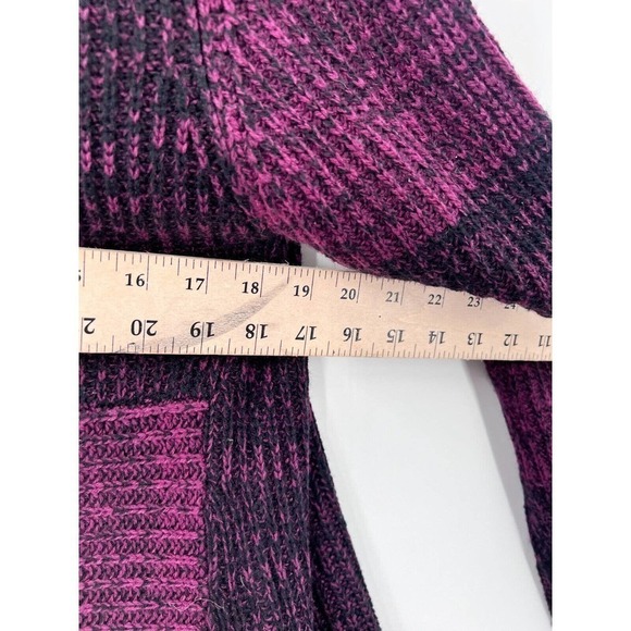 Effeci Variegated Shawl Cardigan Sweater Color Block Purple Women's Small - Picture 3 of 6